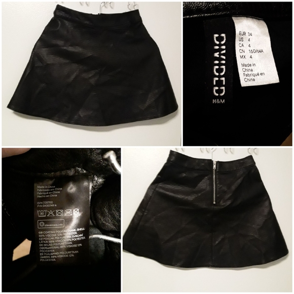 H&M Divided Women's Faux Leather Skirt - Picture 1 of 8